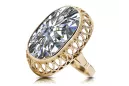 Zirkon 14 Karat Gelbgold Ring Vintage vrc129y